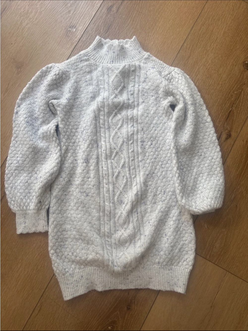 Janie and Jack Light Gray Cable-Knit Mock Neck Sweater